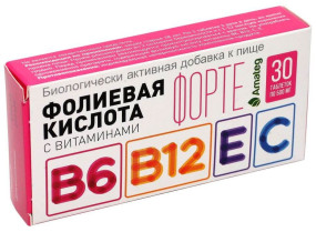 Фолиевая кислота + В6, В12, С, Е Витамины группы B, Фолиевая кислота + В6, В12, С, Е - Фолиевая кислота + В6, В12, С, Е Витамины группы B